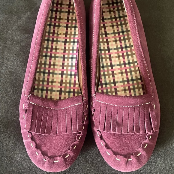 Lands End Suede Plum Flats - Picture 1 of 8
